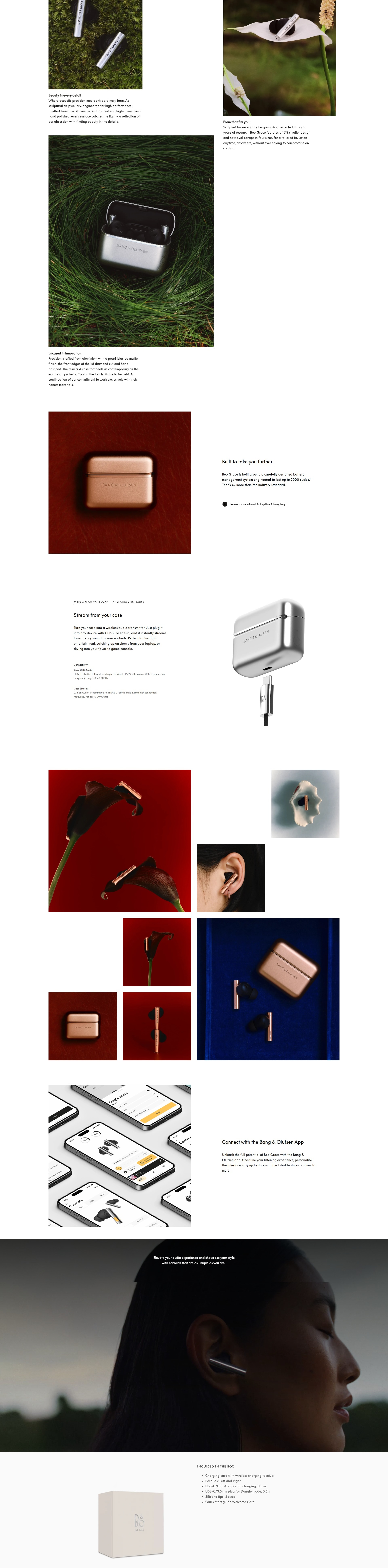 B & O Beo Grace Advanced ANC earbuds