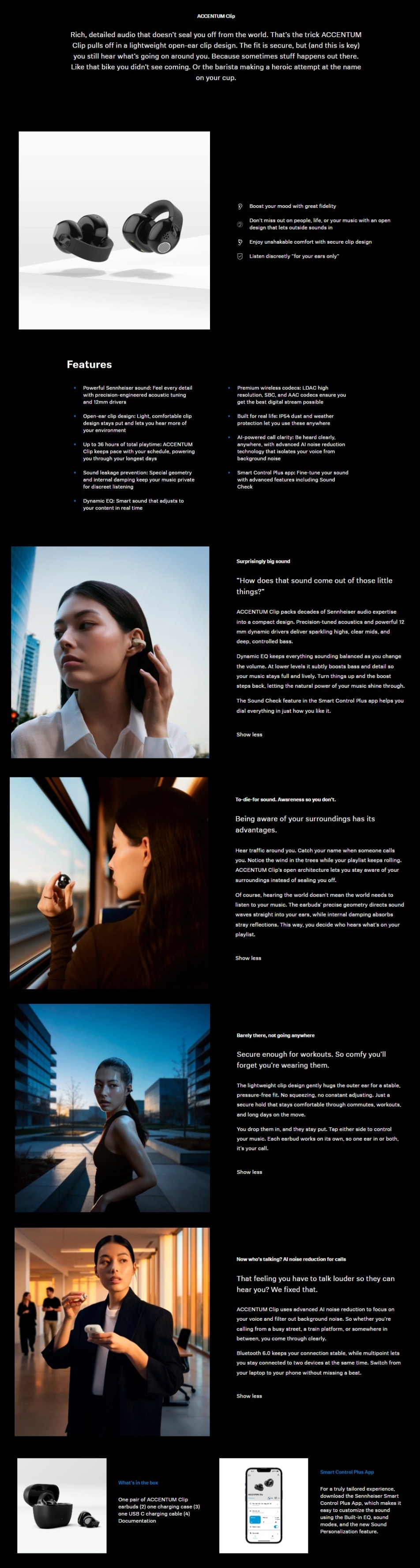 SENNHEISER ACCENTUM Clip Open-Ear True Wireless Earbuds
