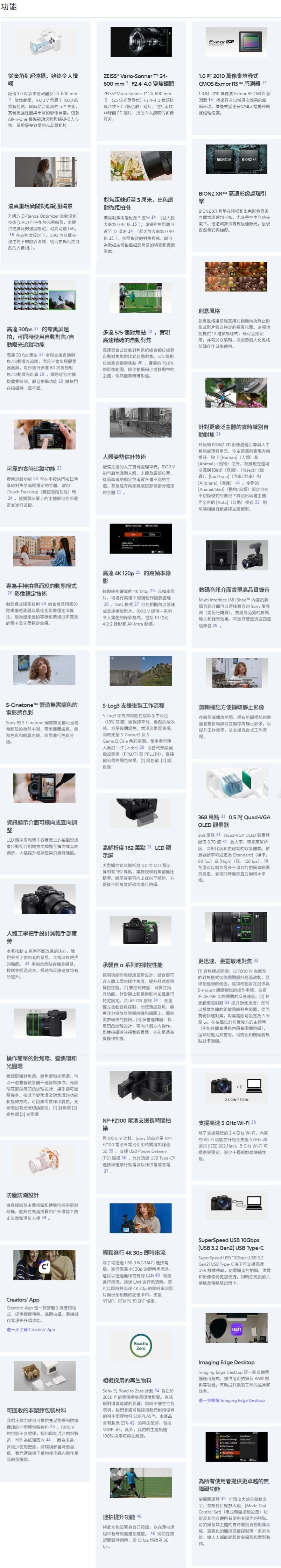 SONY 索尼 DSC-RX10M5 無反光鏡相機