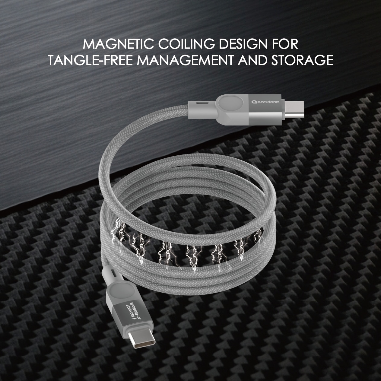 ACCUTONE CAYBO MAG12 100W USB-C-USB C Magnetic Charging Cable 200cm