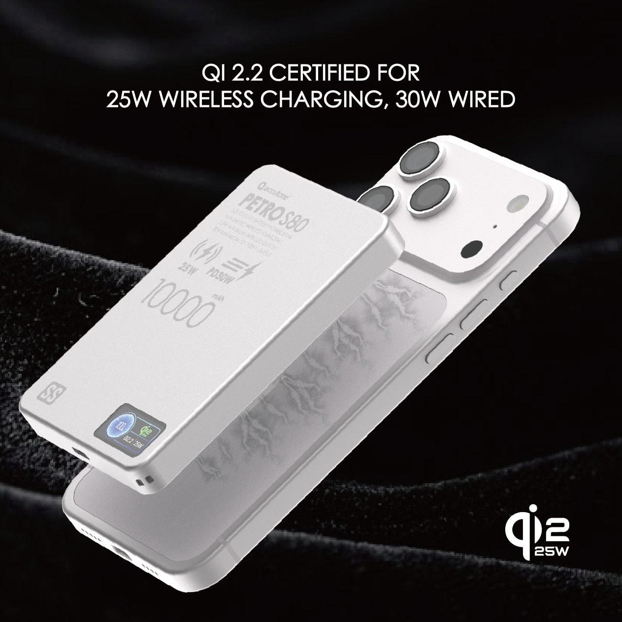ACCUTONE PETRO-S80 Qi2.2 10000mAh Semi Solid-state Wireless Magsafe Power Bank Power Bank
