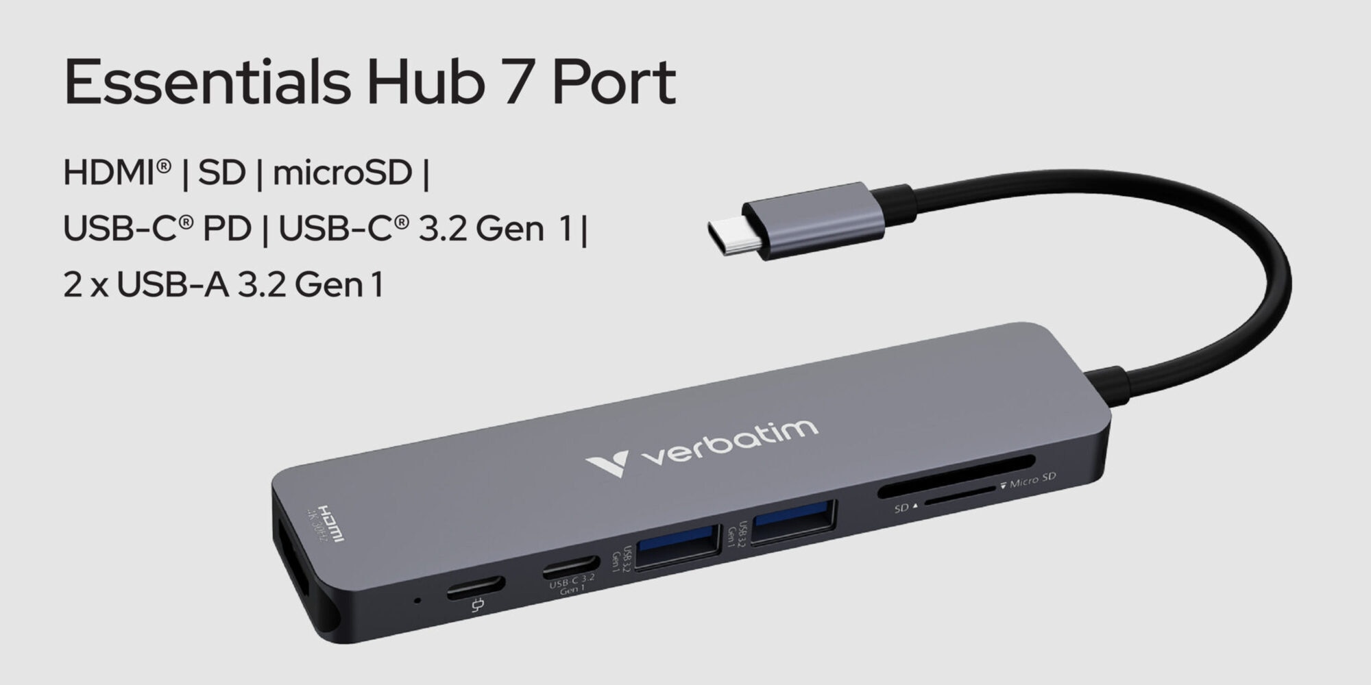 ACER 宏碁 Verbatim Essentials USB-C 7 端口擴展器 #32158