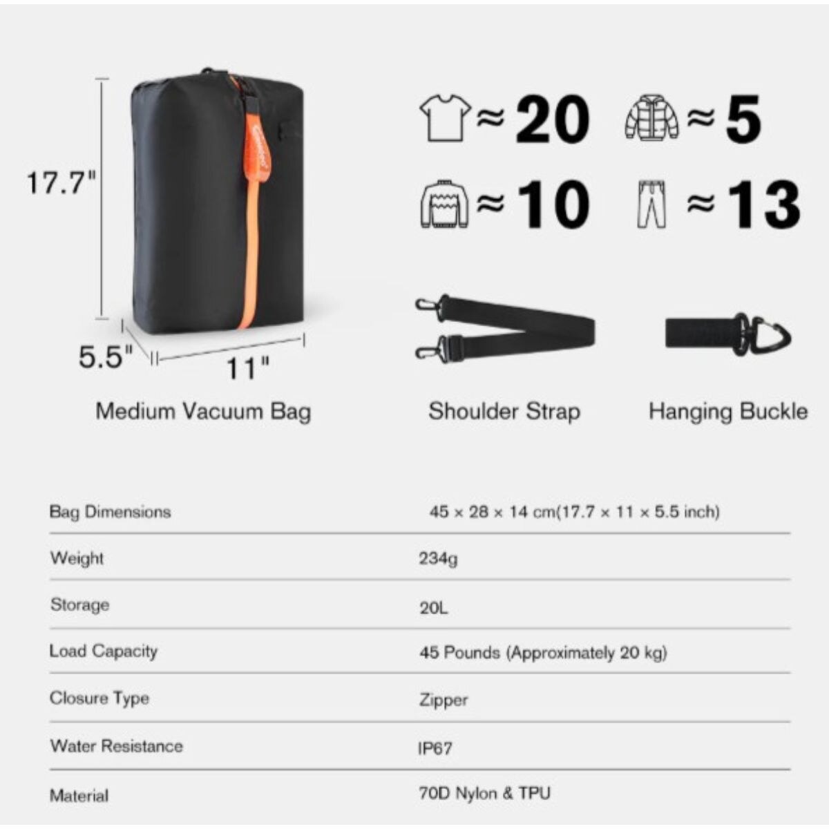 AEROGOGO Travel Vacuum Bag - M