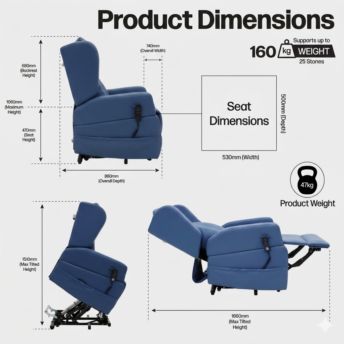 AIDAPT Barrowfield Rise and Recline Chair