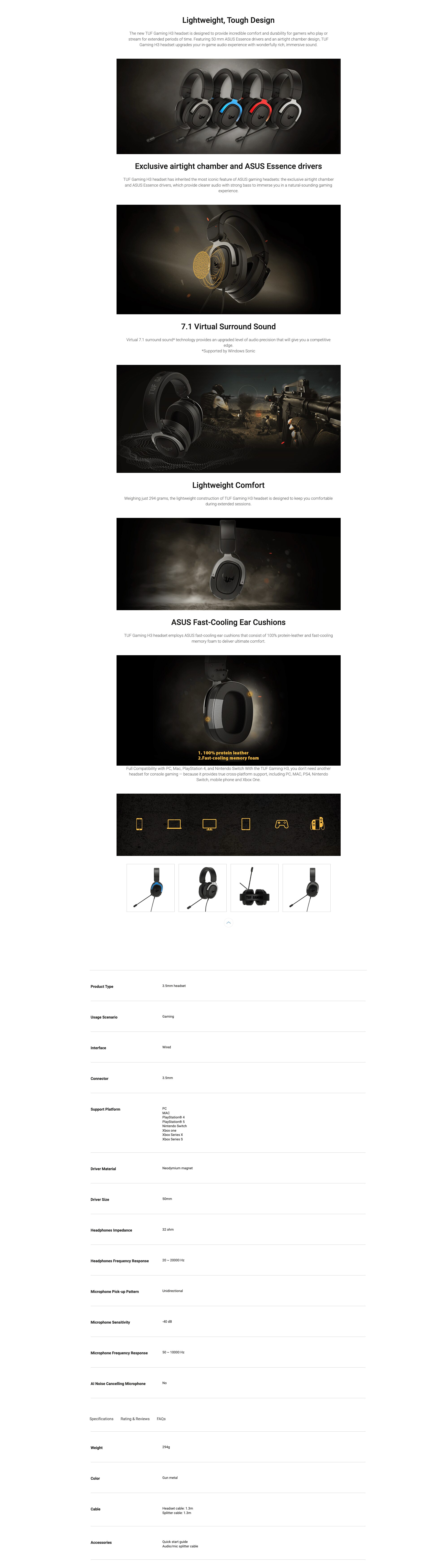 ASUS TUF Gaming H3 Gaming Headset