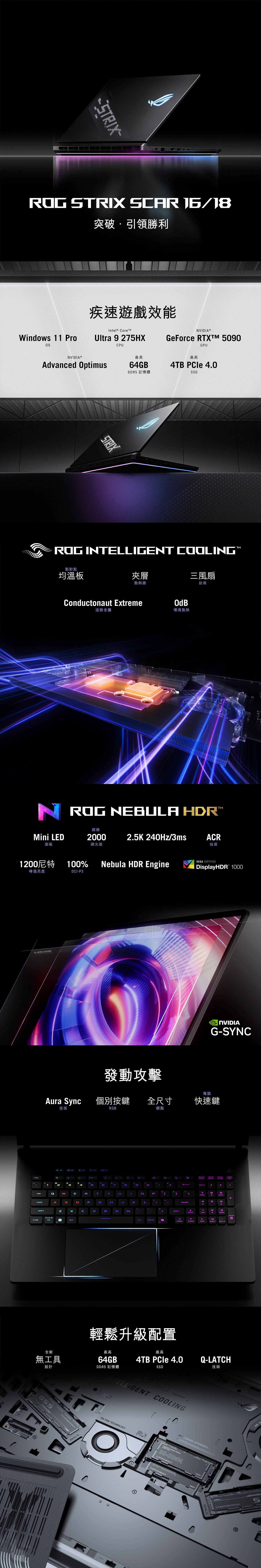 ASUS 華碩 ROG Strix SCAR 18 (2025) G835LX-SA176W RTX5090 電競手提電腦