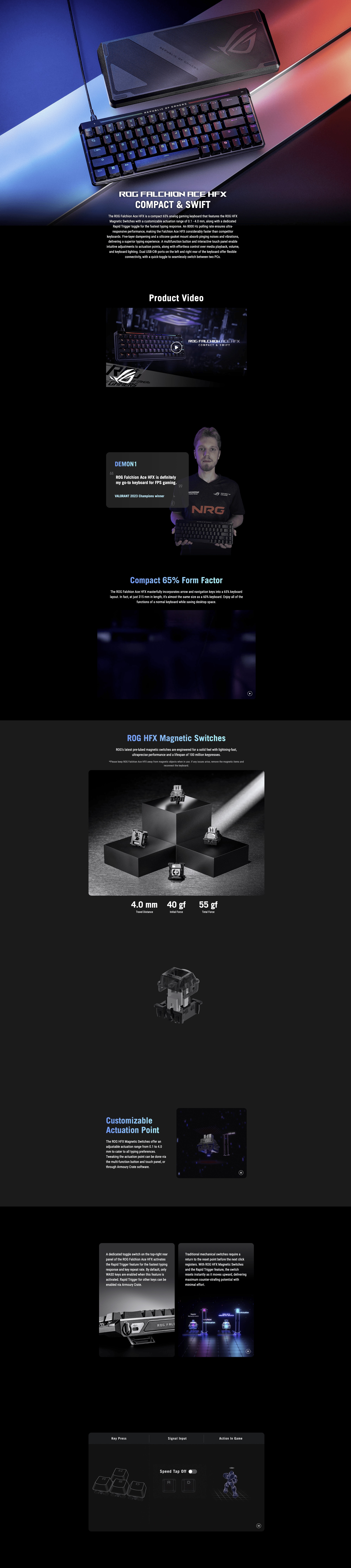 ASUS 華碩 ROG Falchion Ace HFX 電競鍵盤