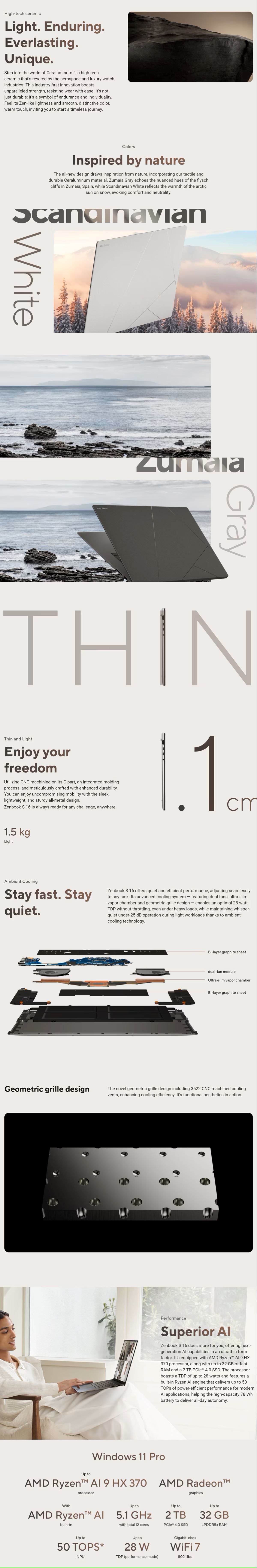 ASUS Zenbook S 16 UM5606WA Notebook