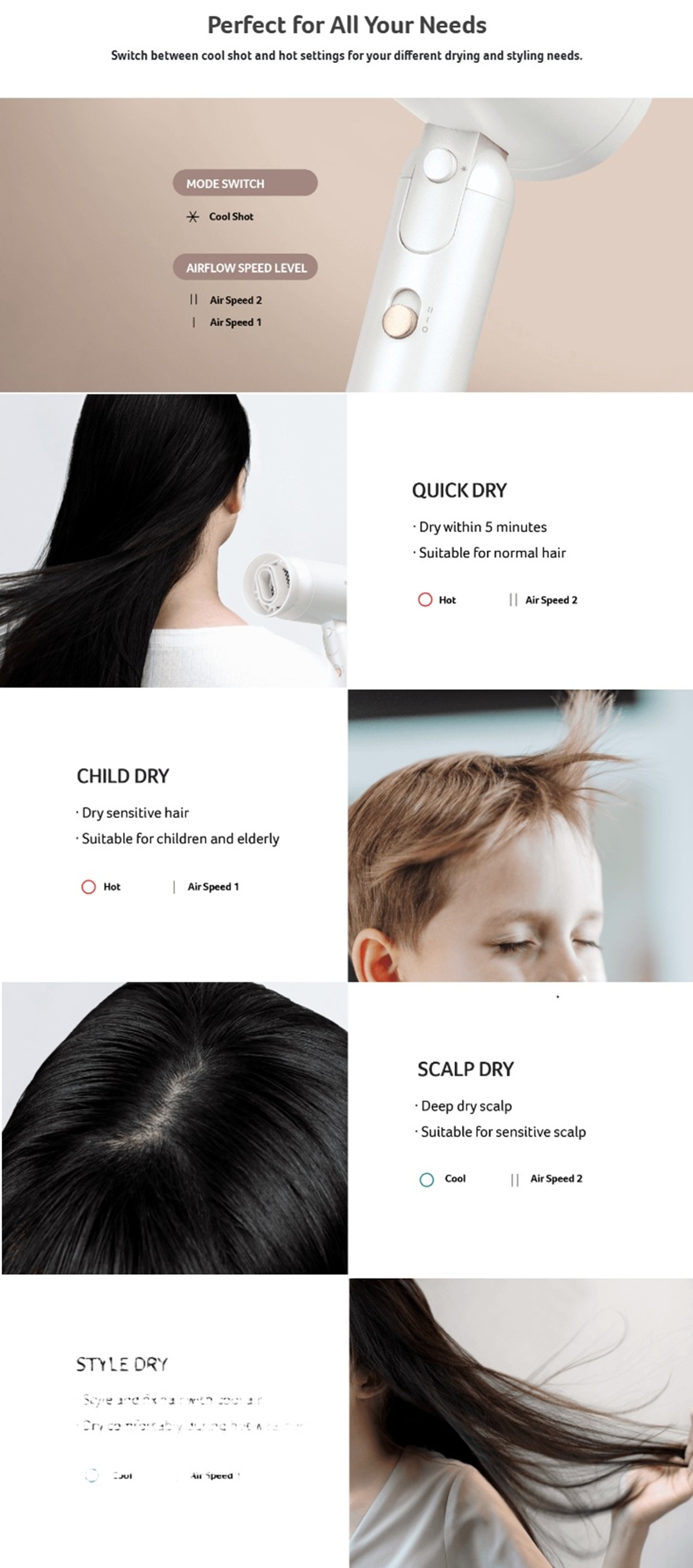 Acerpure ACER-HD364-10W Ionic Hair Dryer