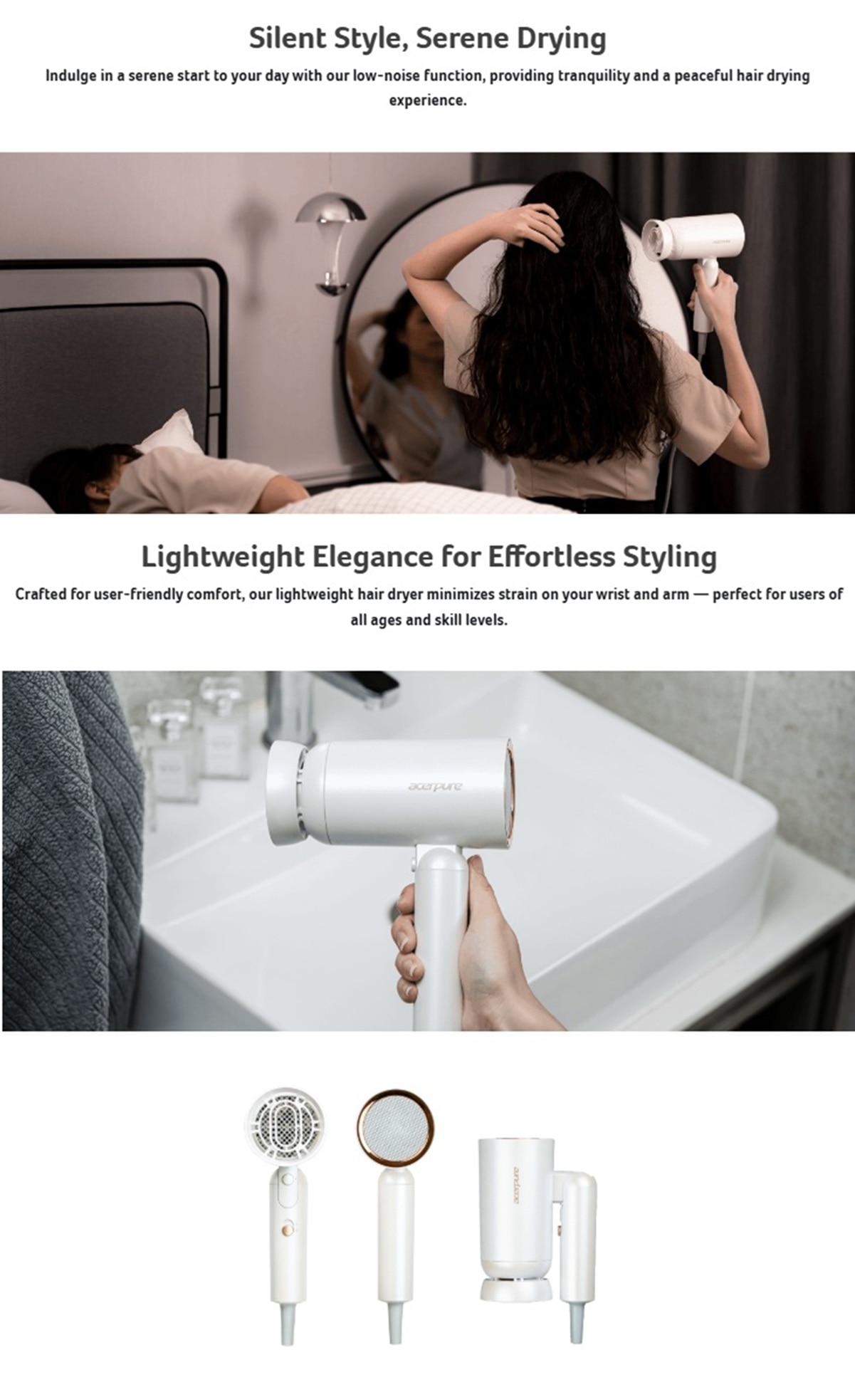 Acerpure ACER-HD364-10W Ionic Hair Dryer