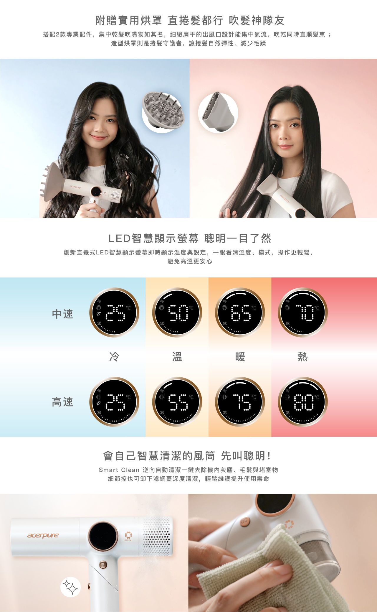 Acerpure BEAUTY HD3 PINOKI 高速離子吹風機
