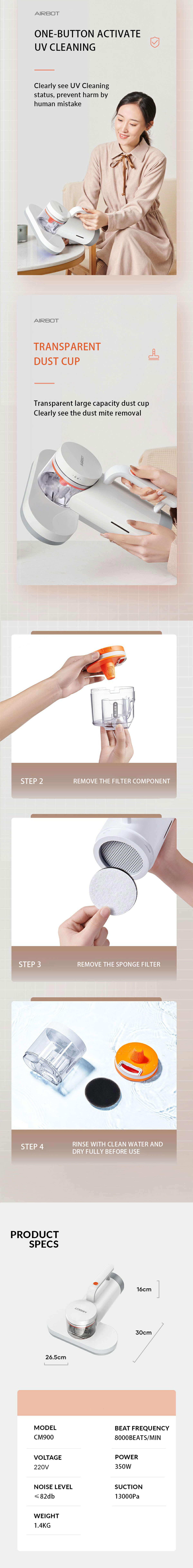 Airbot CM900 UV Dust Mite Removal Vacuum Cleaner