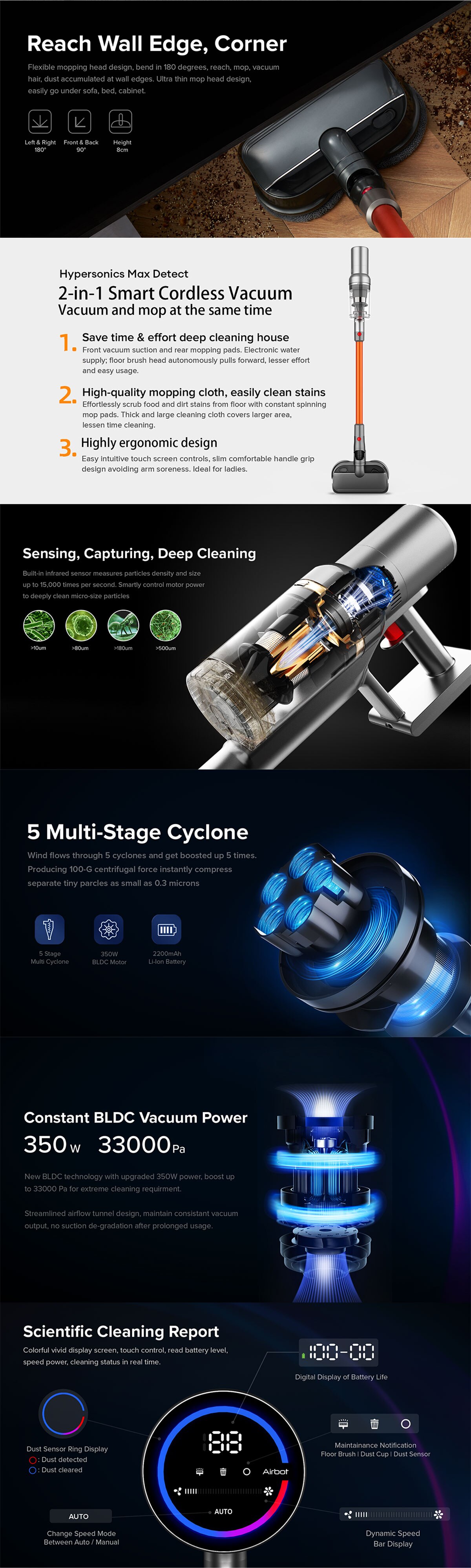 Airbot Hypersonics Max Detect 無線綠光吸拖吸塵機