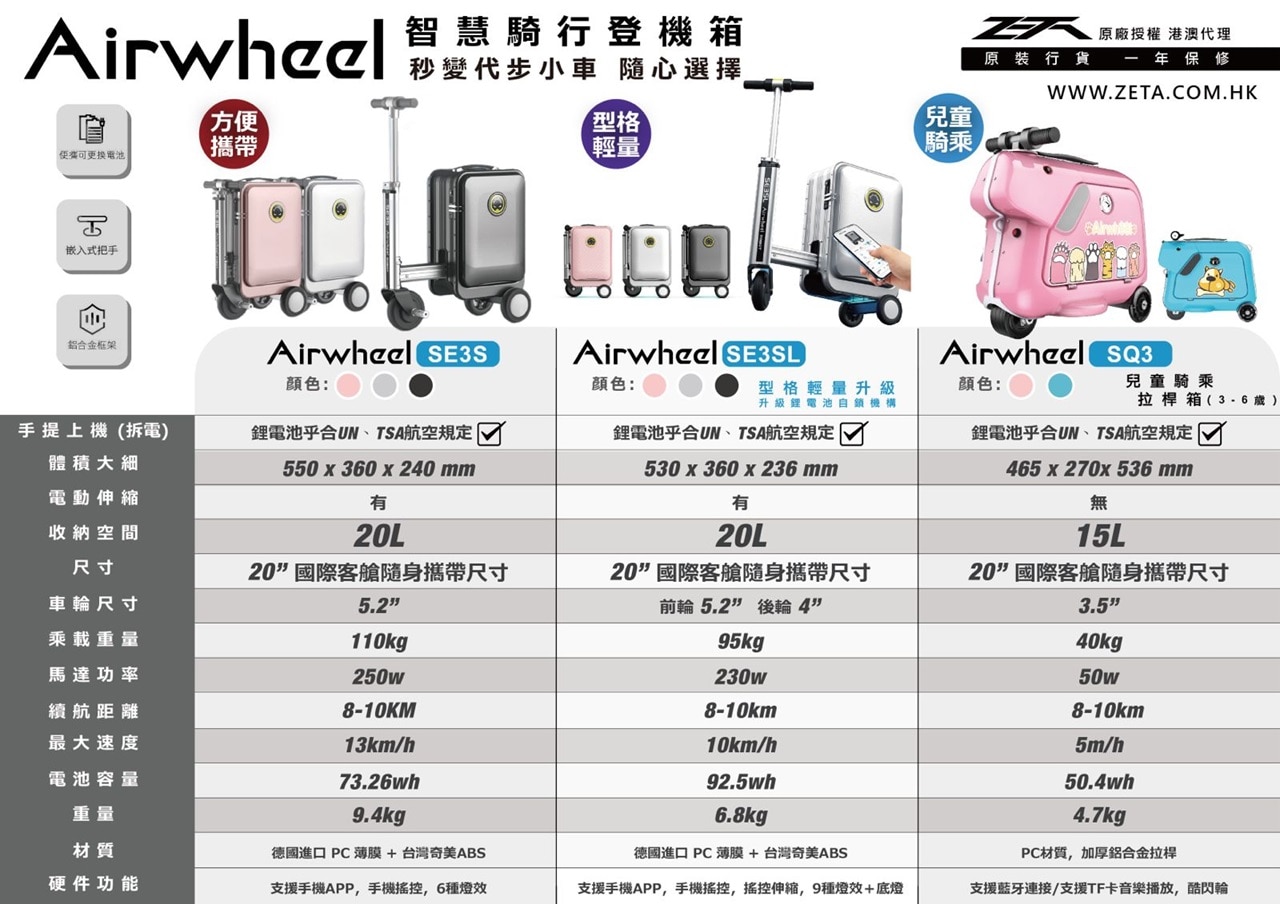 Airwheel SE3SL 智慧騎行登機箱 輕量版