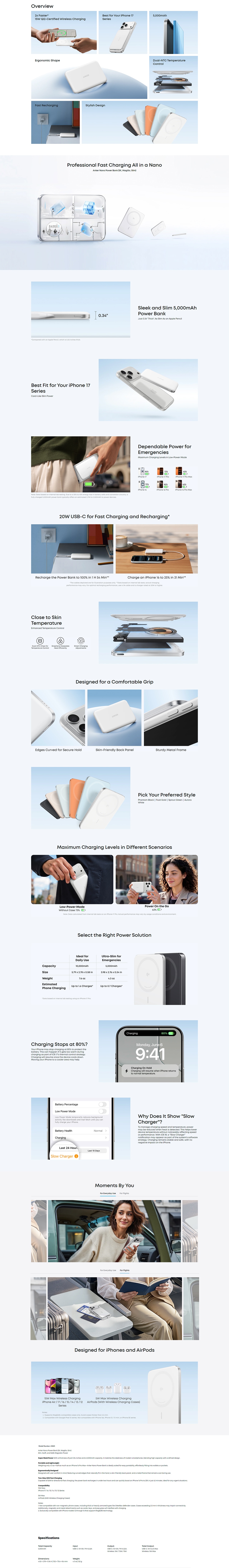 Anker Nano MagGo Qi2 5000mAh 15W 移動電源