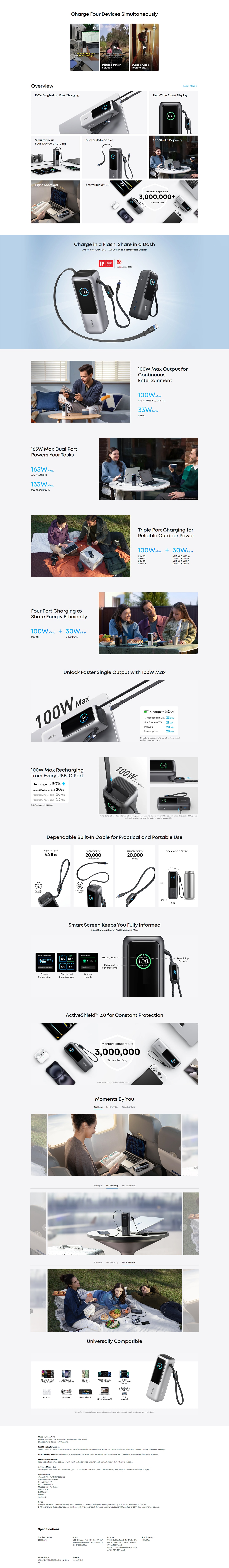 Anker A1695 25000mAh 165W 移動電源