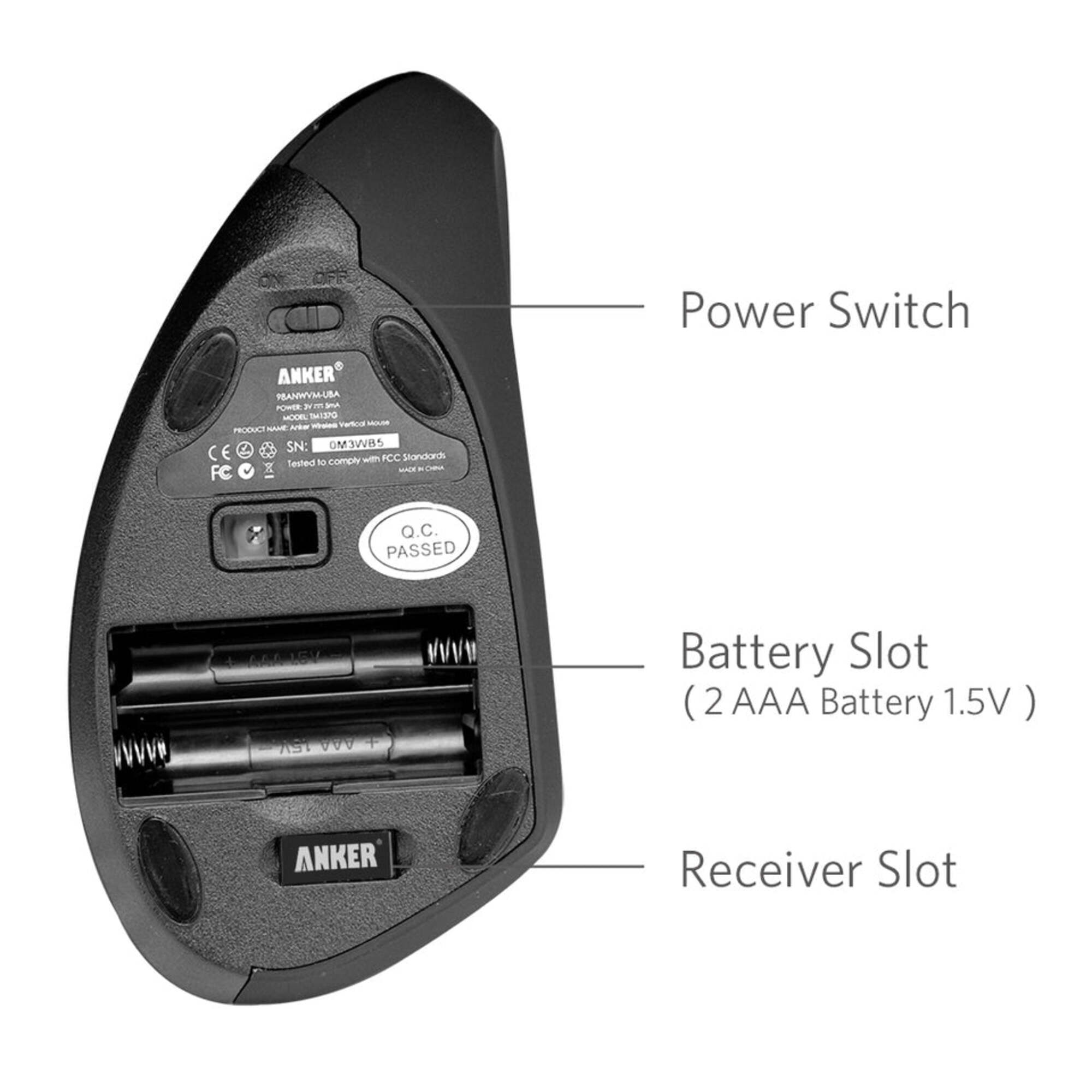 Anker 2.4G USB Wireless Ergonomic Mouse (A7852Q11)