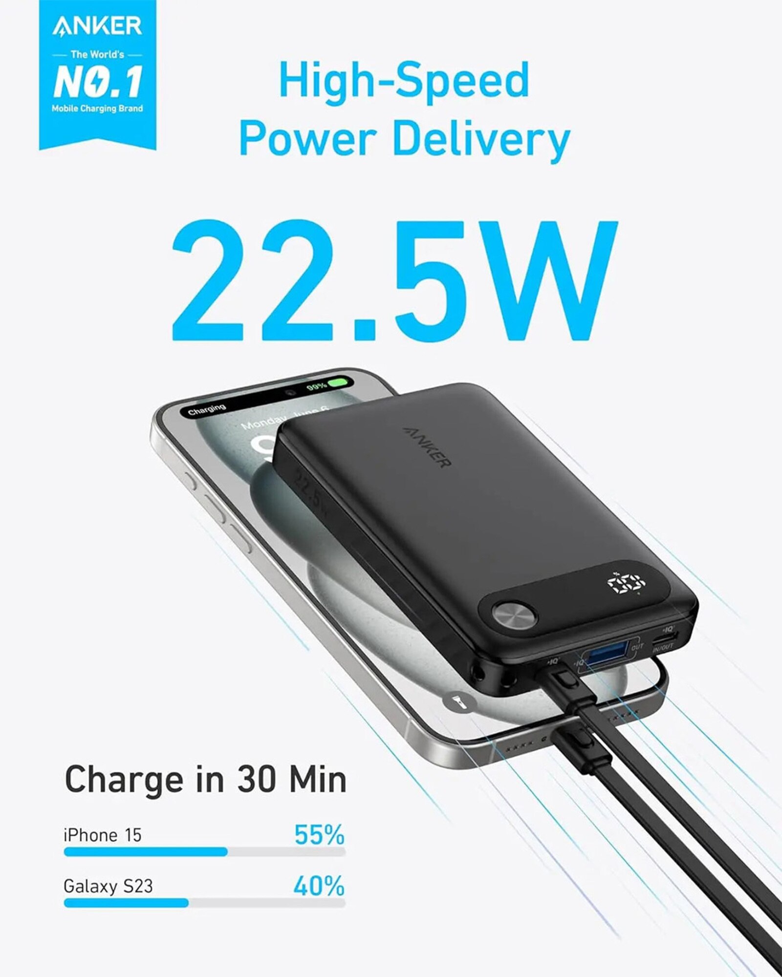 Anker Anker 10000mAh 22.5W Power Bank - Black (A1257)