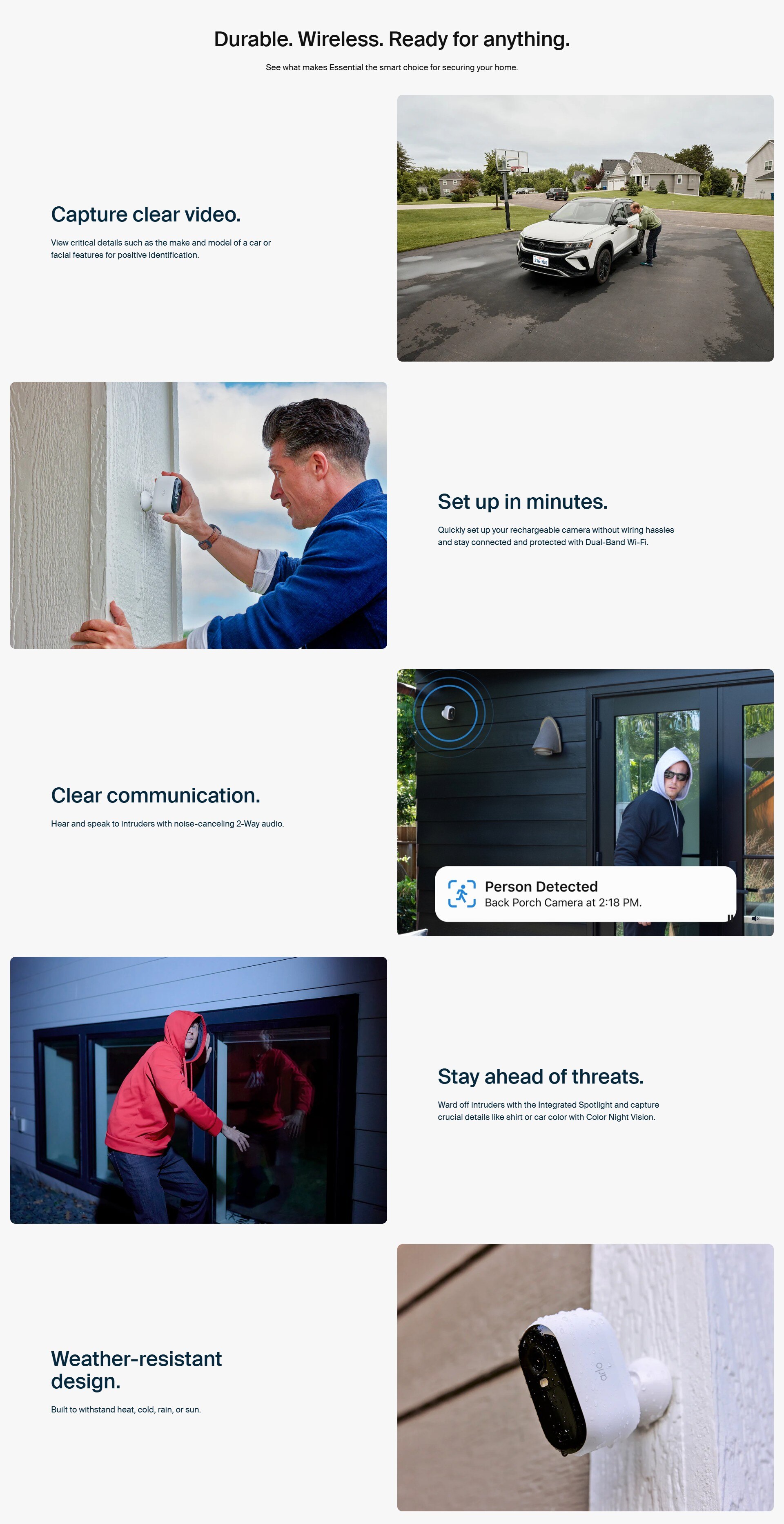 Arlo Essential 3 (VMC3080) 2K Wireless Outdoor (Single Pack) Home Security Camera