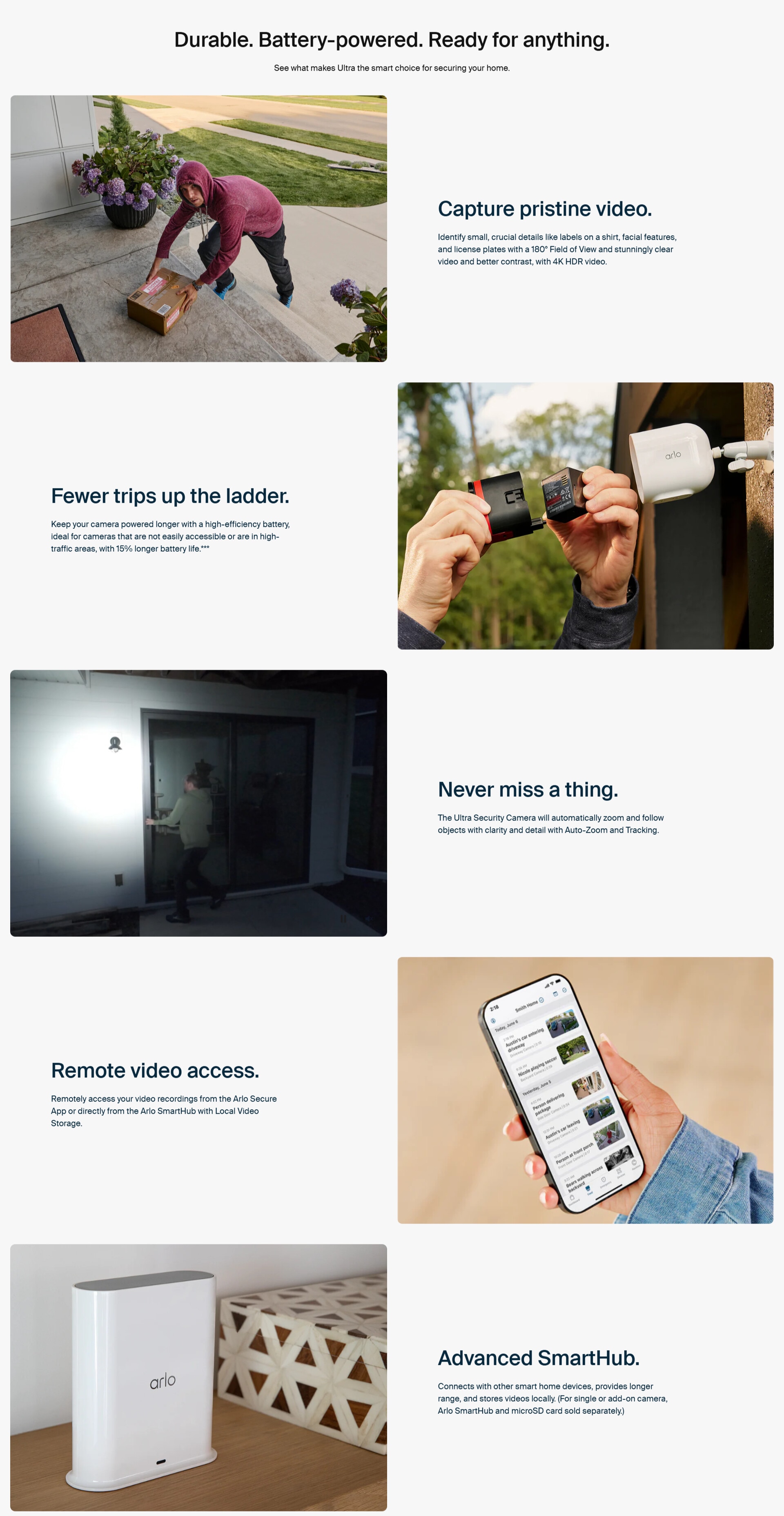 Arlo Ultra 3 (VMS5250) 4K UHD Wire-free Security Camera System w/ SmartHub Set