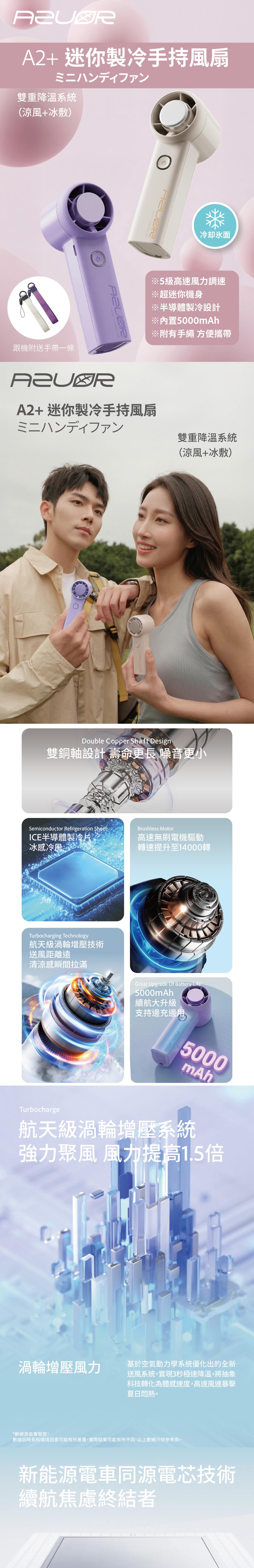 Azuor A2+ Pocket Handheld Cooling Fan