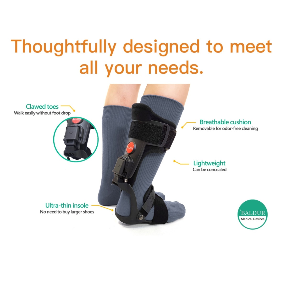 BALDUR Gait Well Drop Foot AFO