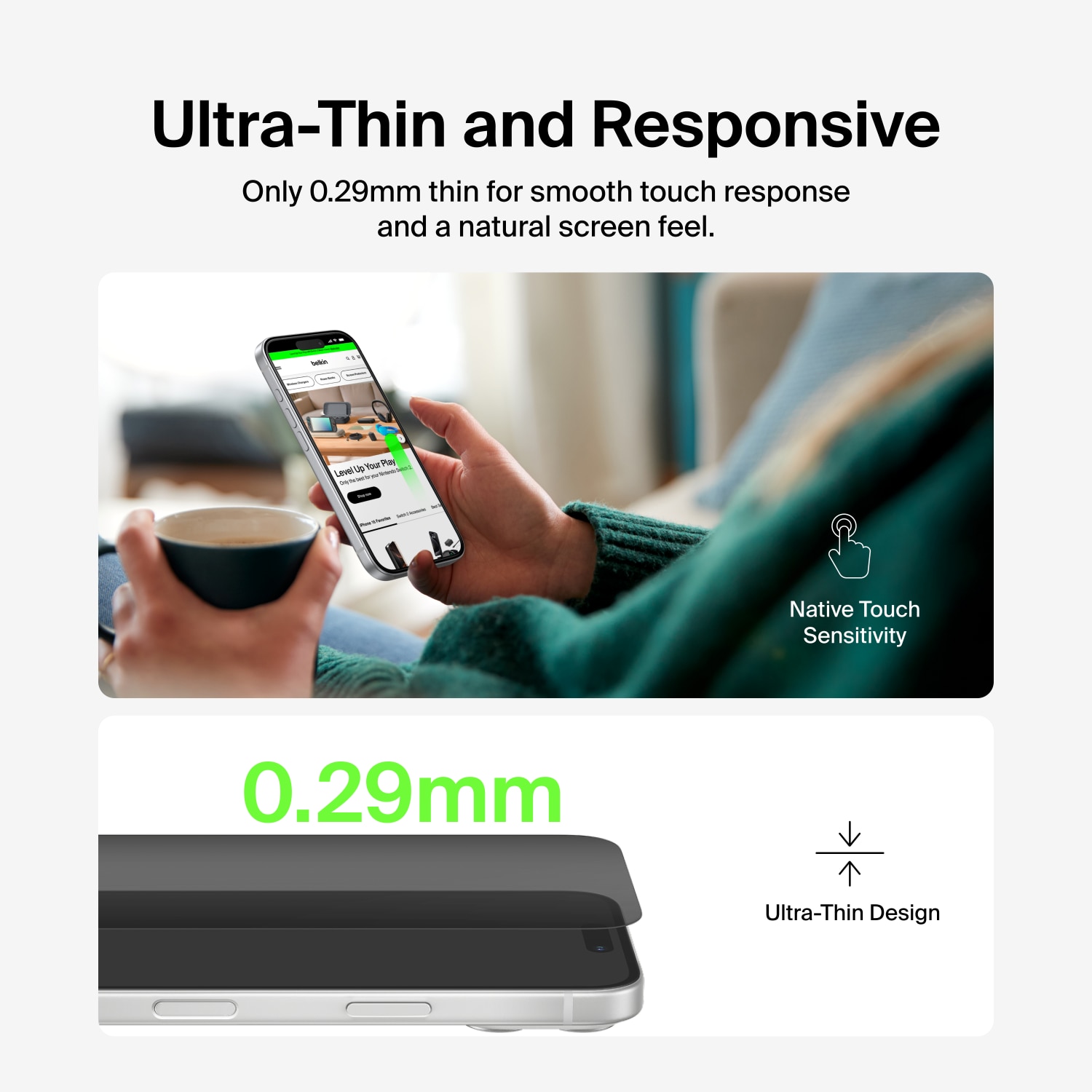 BELKIN 貝爾金 iPhone 17 Pro 防偷窺鋼化螢幕保護貼