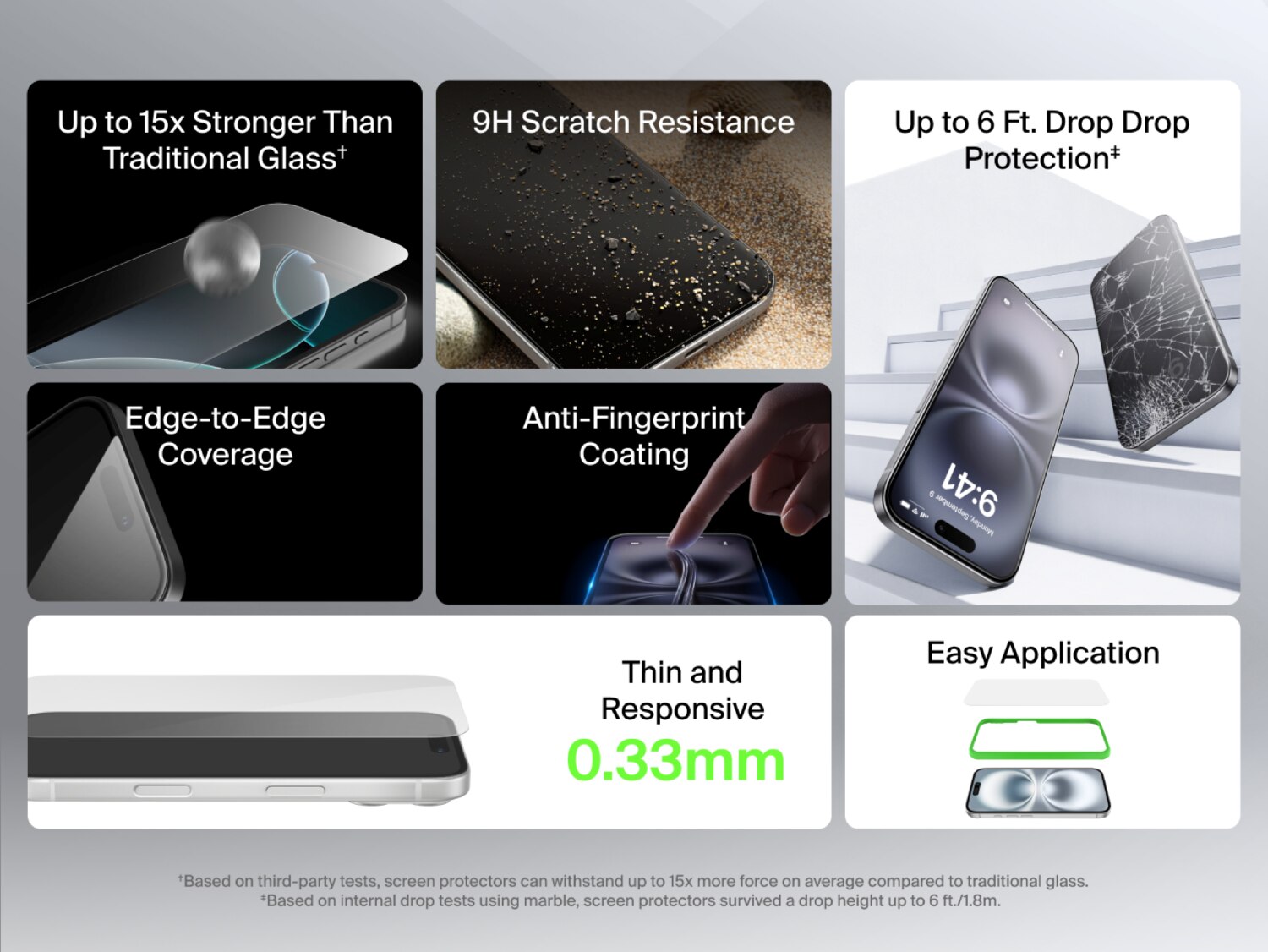 BELKIN iphone 17 Pro TemperedGlass Treated Screen Protector (2 Pack)