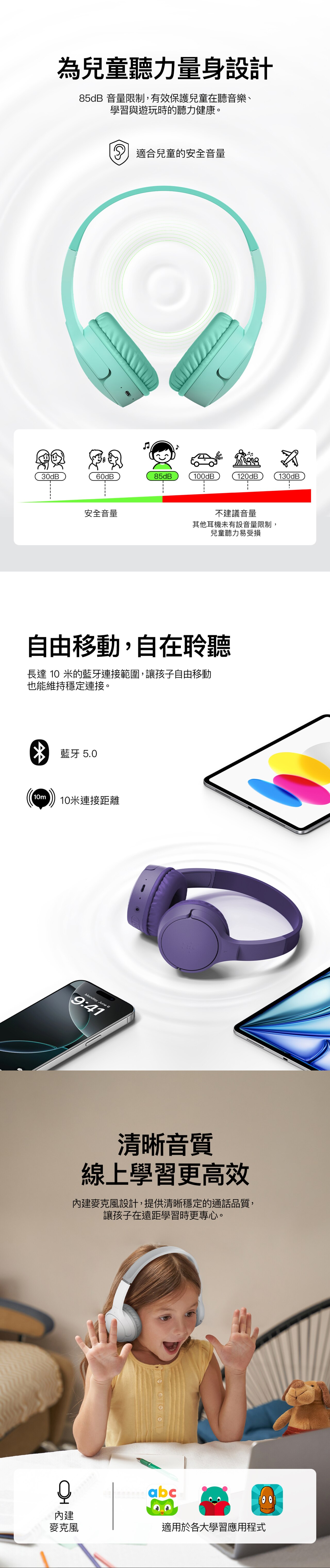 BELKIN SOUNDFORM MINI WIRELESS ON-EAR HEADPHONES FOR KIDS