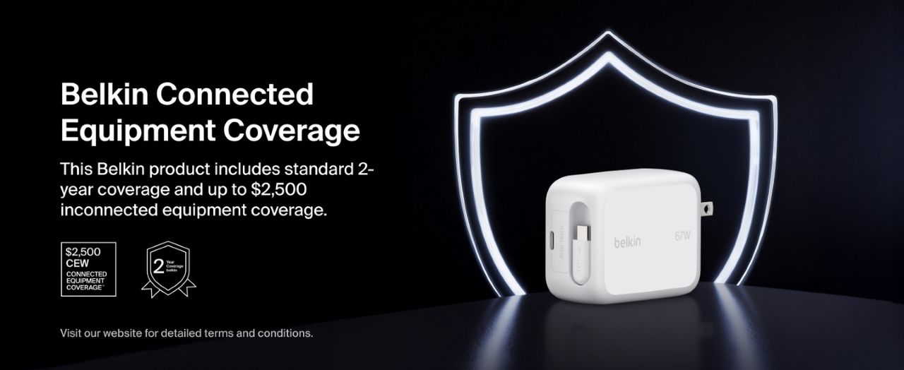 BELKIN 貝爾金 UltraCharge GaN 伸縮線充電器 67W 充電器