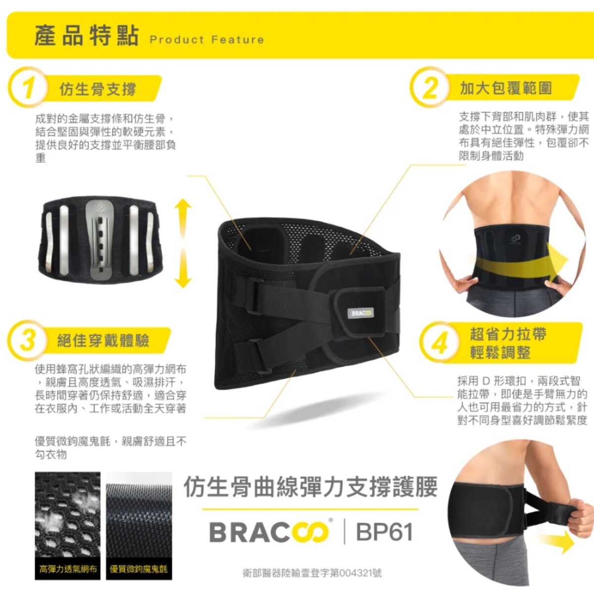 BRACOO 仿生骨支撐護腰腰封 BP61