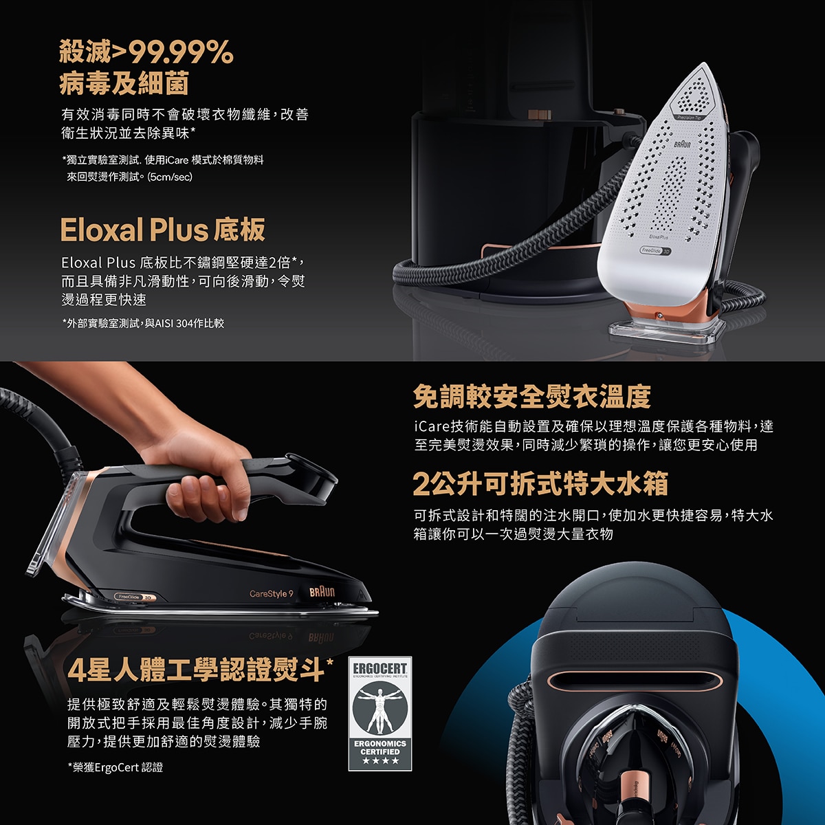 BRAUN 百靈 IS9090BK CareStyle 9 壓力式蒸氣熨斗