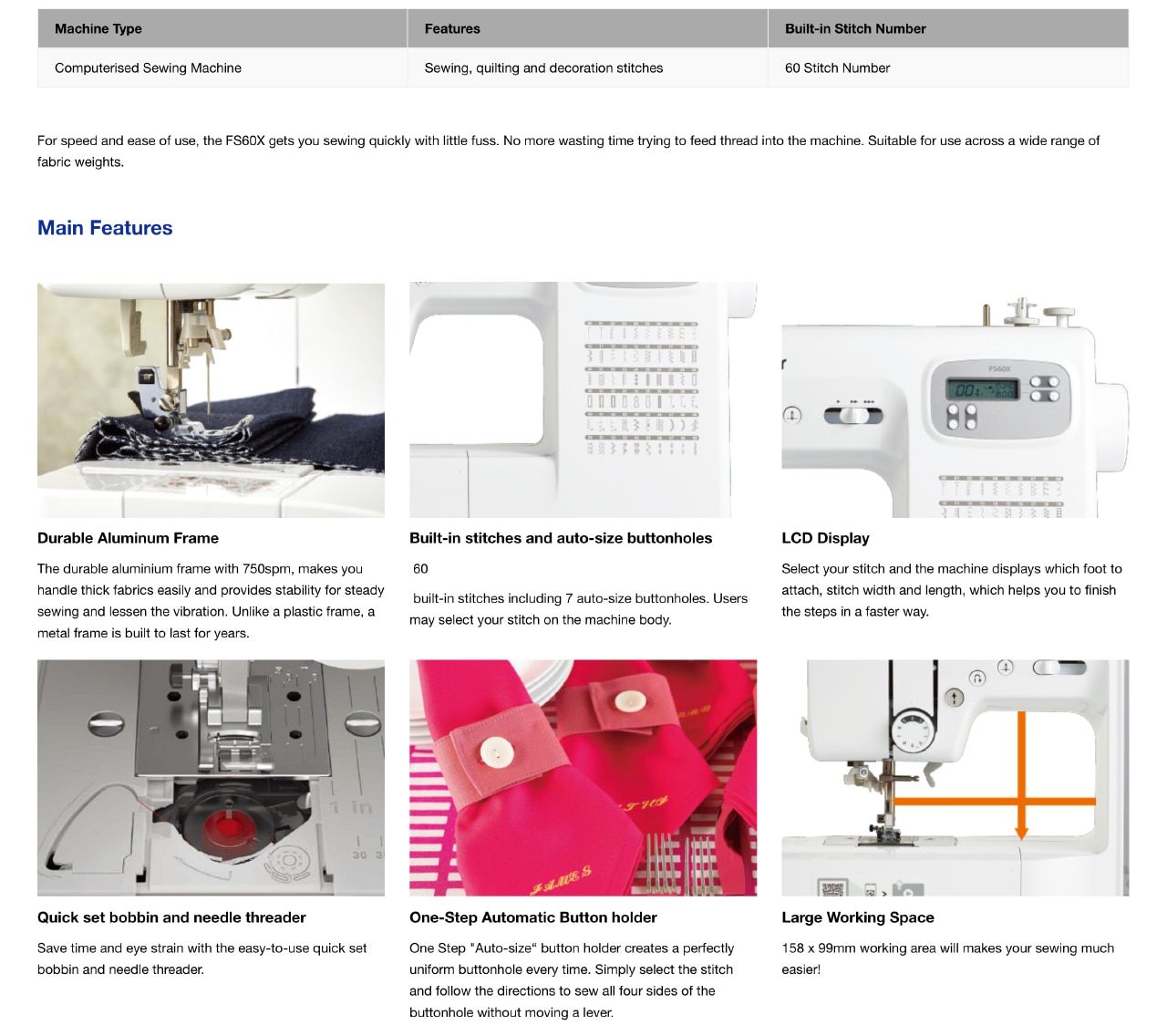 BROTHER FS60X Home Sewing Machines