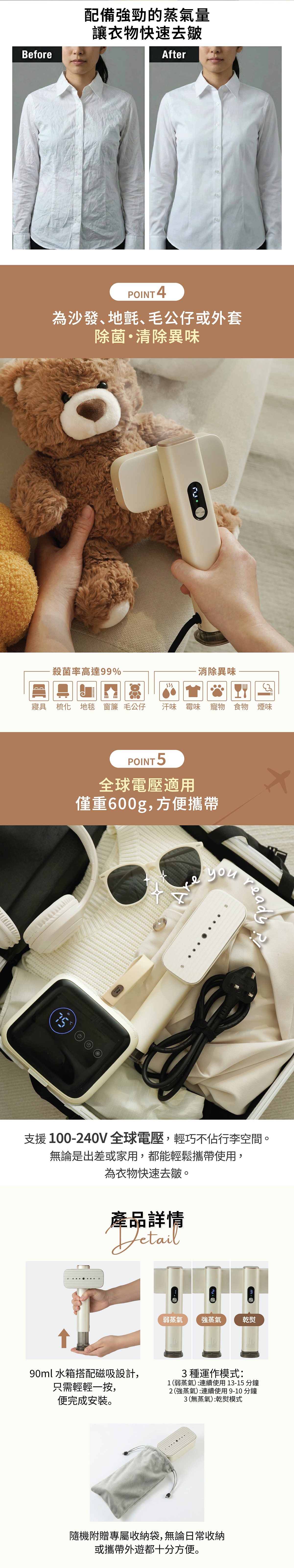 BRUNO BAK818 全球電壓手提掛燙機