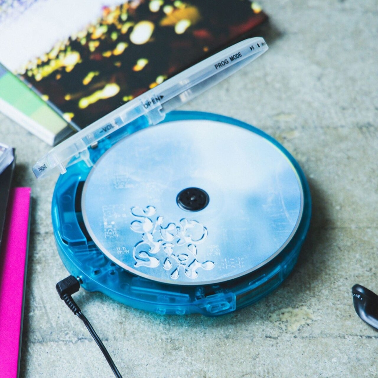 Beam RECORDS Clear Portable CD Player
