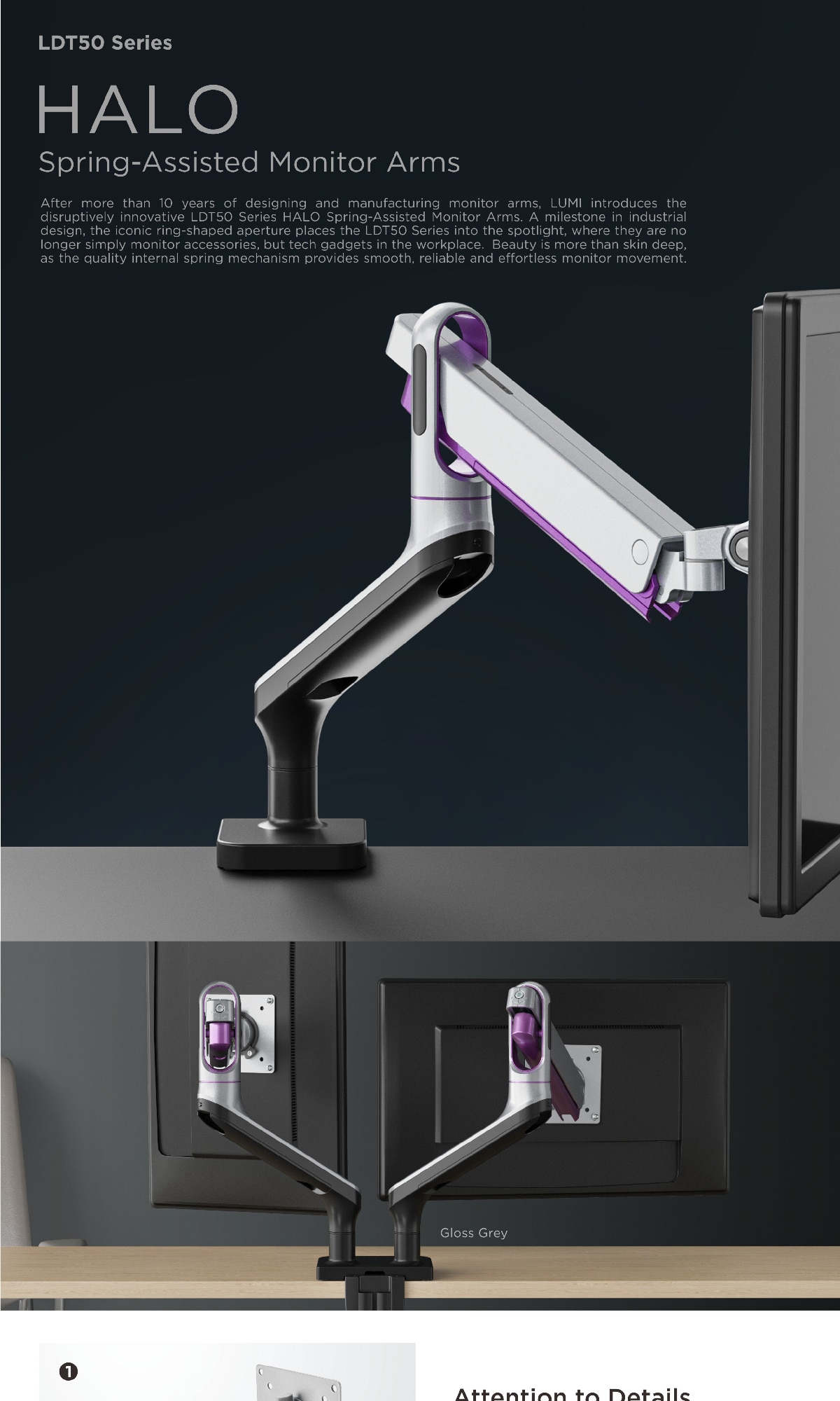 Brateck LDT50-C012 Single Monitor Arm