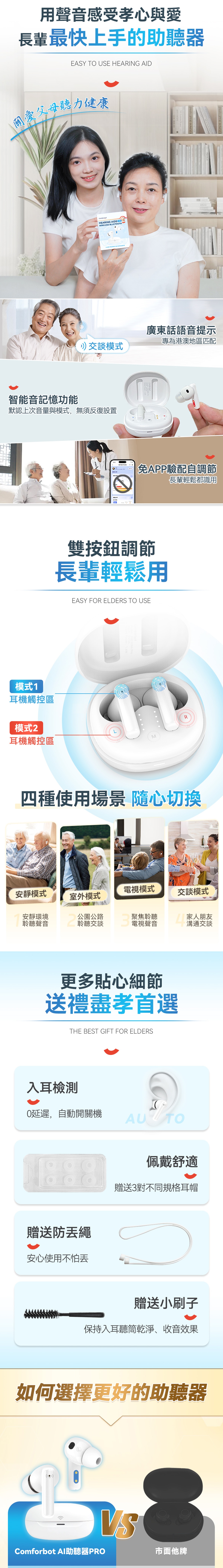 Comforbot AI Zero-Whisper Long-Lasting Hearing Aid Adaptive Sound Amplifier PRO