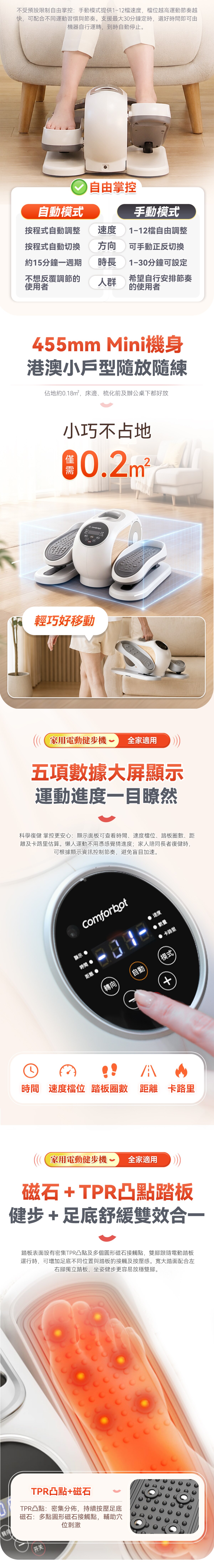 Comforbot 運動復健雙用智能程式正反雙向手腳雙練電動健步機