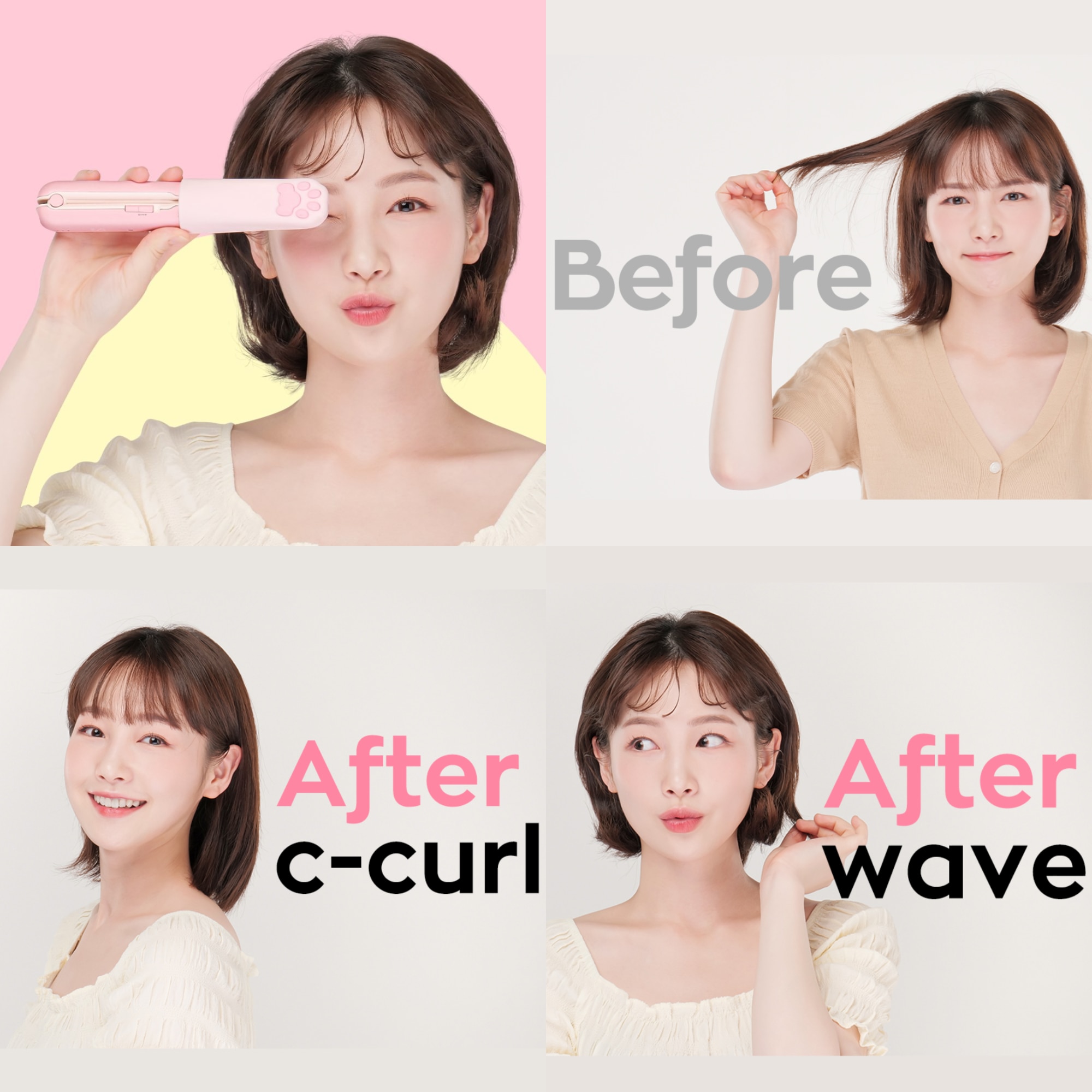 Coolean CL601 - Korean BVLY Wireless Mini Hair Straightener - Cat Type