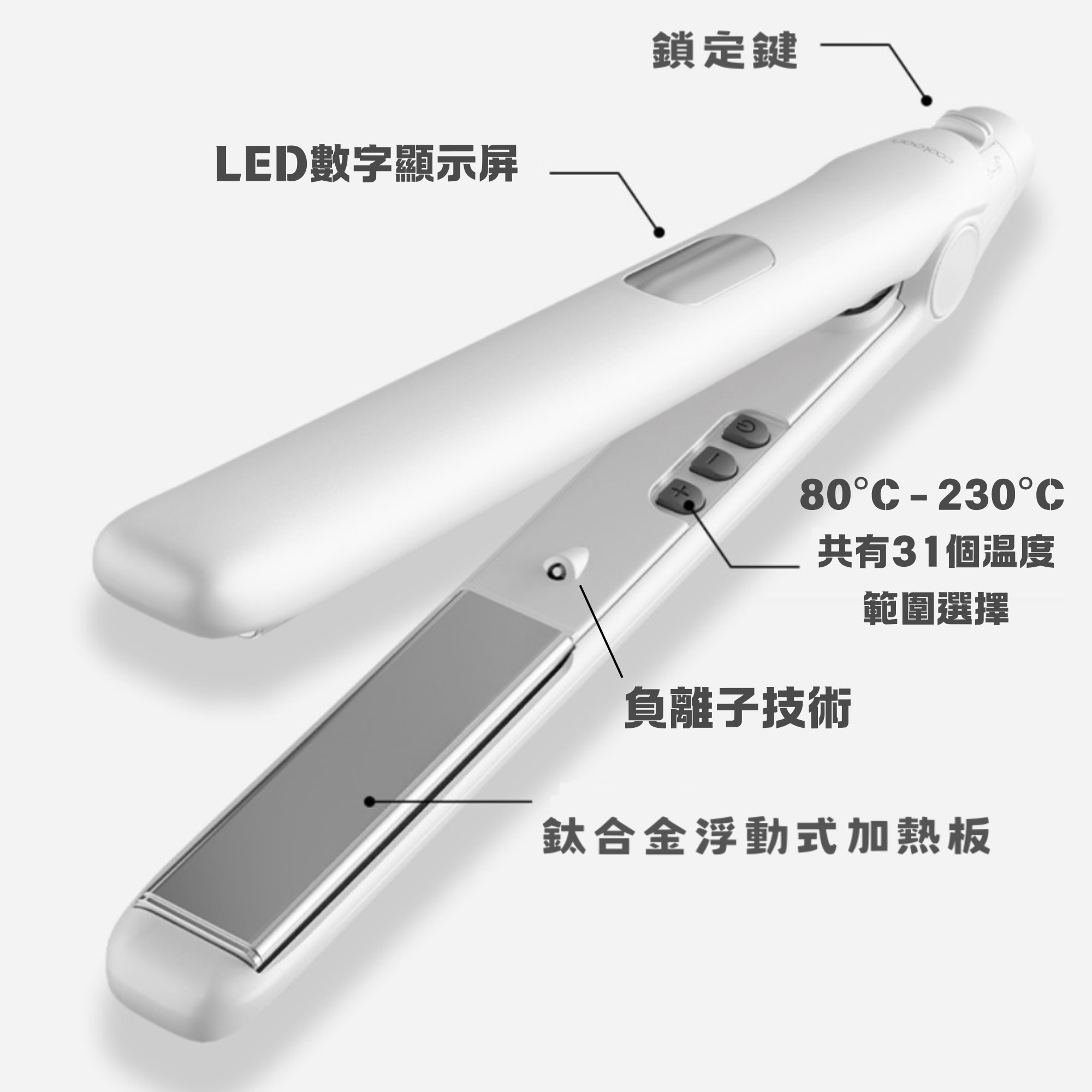 Coolean CL610 - 韓國温控負離子直髮捲髮器