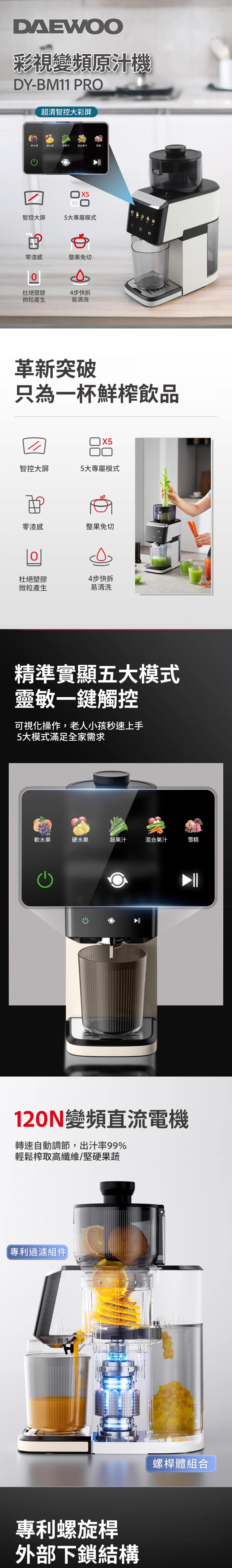 DAEWOO DY-BM11 PRO彩視變頻原汁機