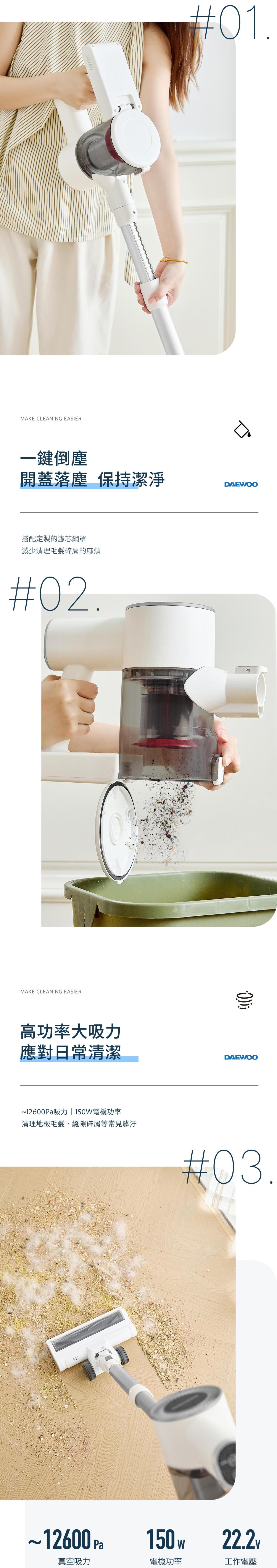 DAEWOO DY-XC808 Wireless Vacuum Cleaner (with Dust Mite Head)