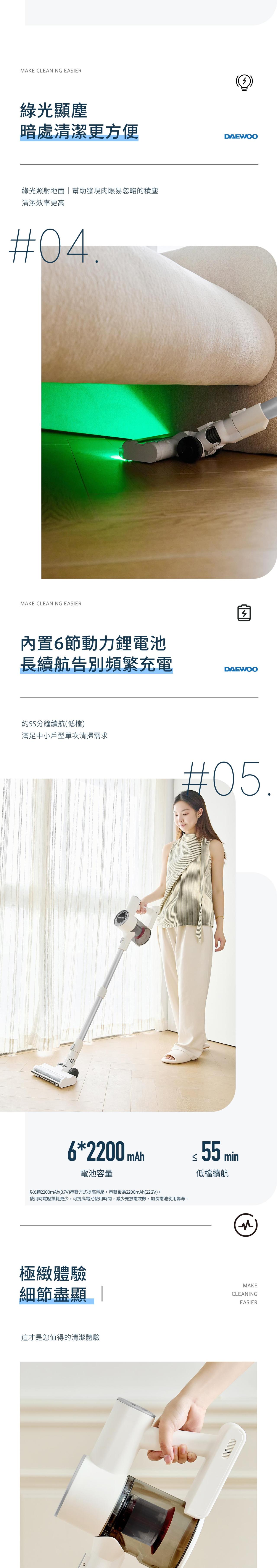 DAEWOO DY-XC808 Wireless Vacuum Cleaner (with Dust Mite Head)