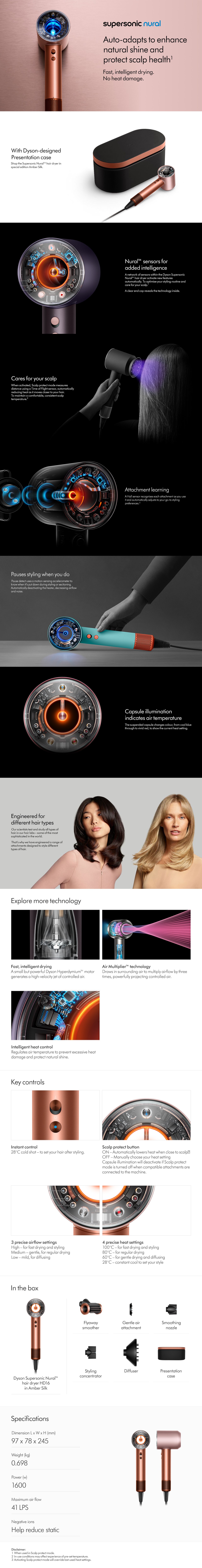 DYSON Supersonic Nural™ hair dryer HD16