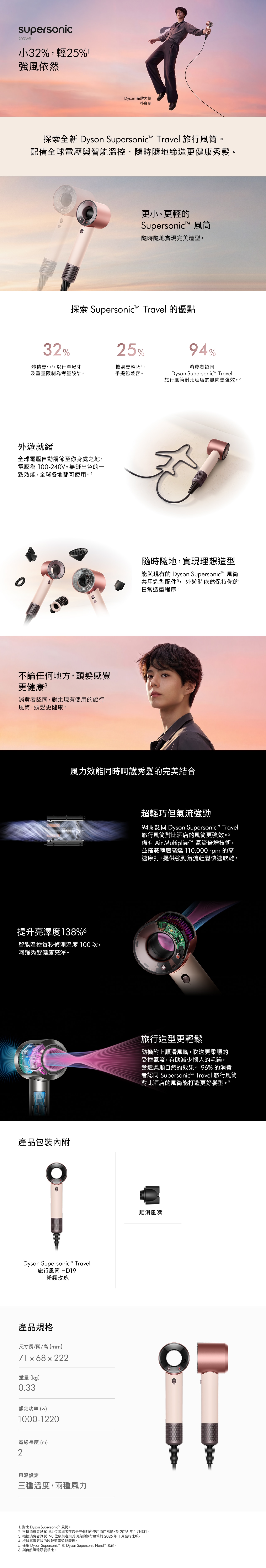 DYSON 戴森 HD19 Supersonic™ Travel 旅行風筒
