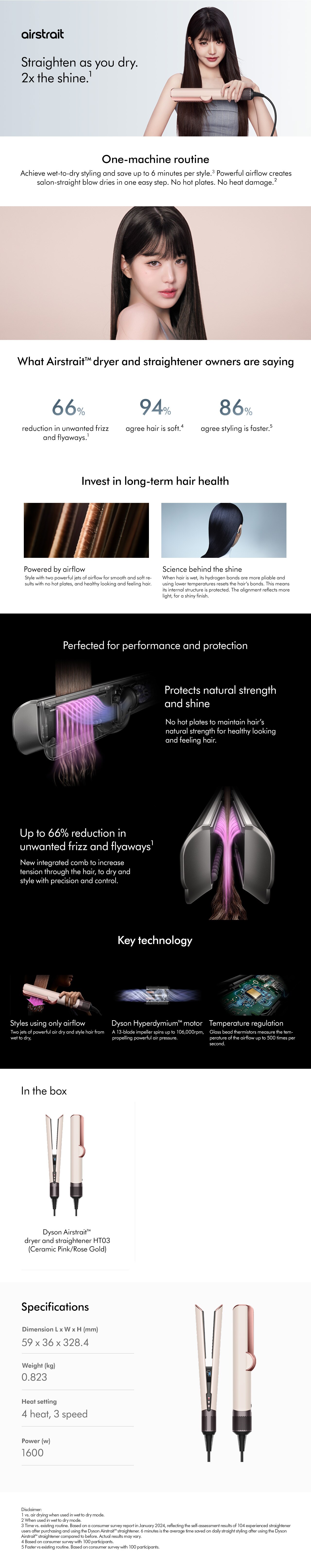 DYSON HT03 Airstrait™ dryer and straightener