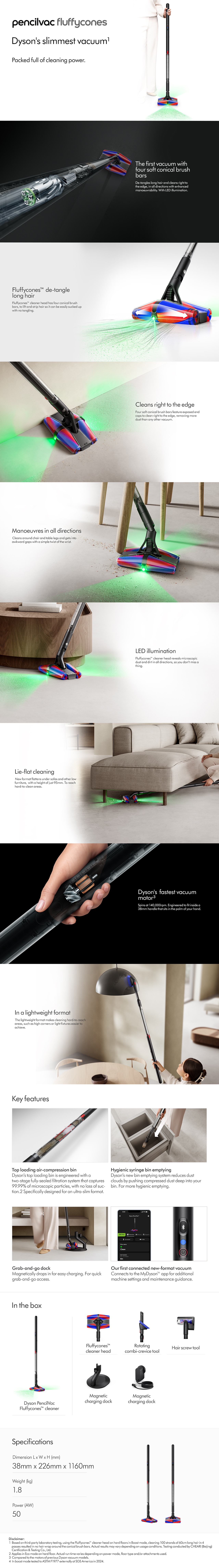 DYSON PencilVac™ Fluffycones cleaner