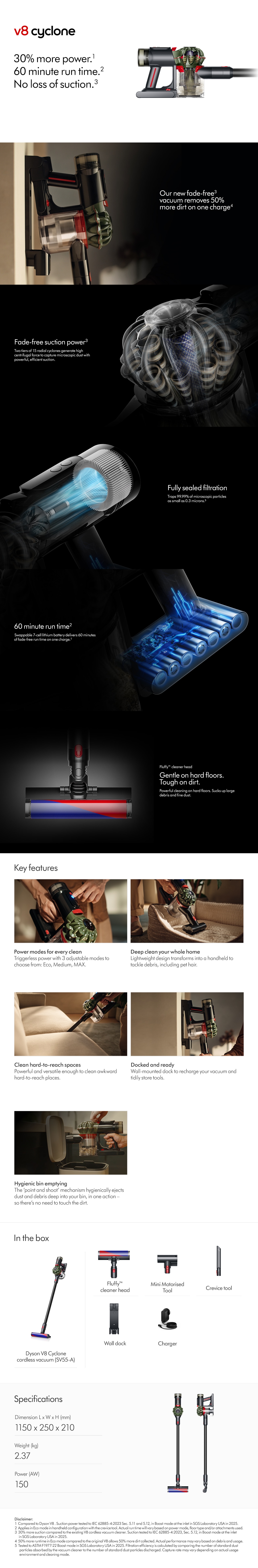 DYSON V8 Cyclone cordless vacuum (SV55-A)