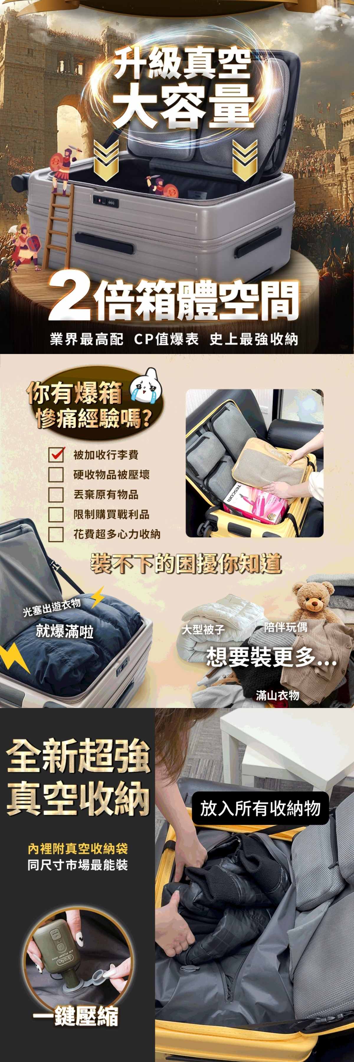 Deseno TROY PRO Front-open Suitcase with Brake