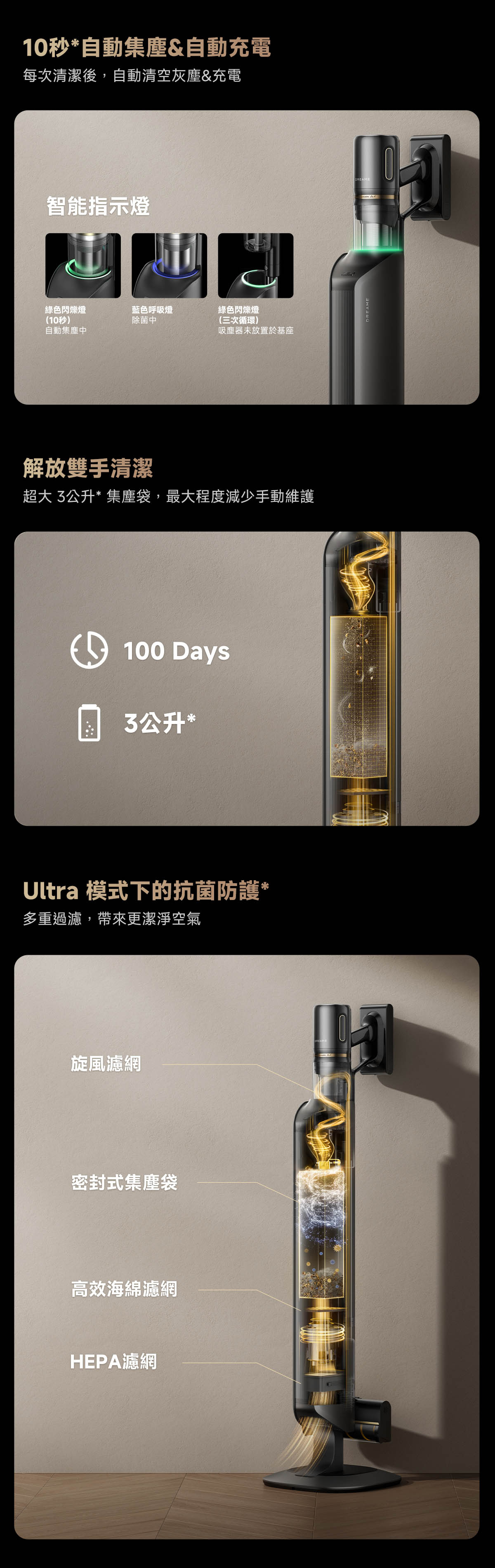 Dreame 追覓 S50 Station 無線手持吸塵器（附自動清空功能）